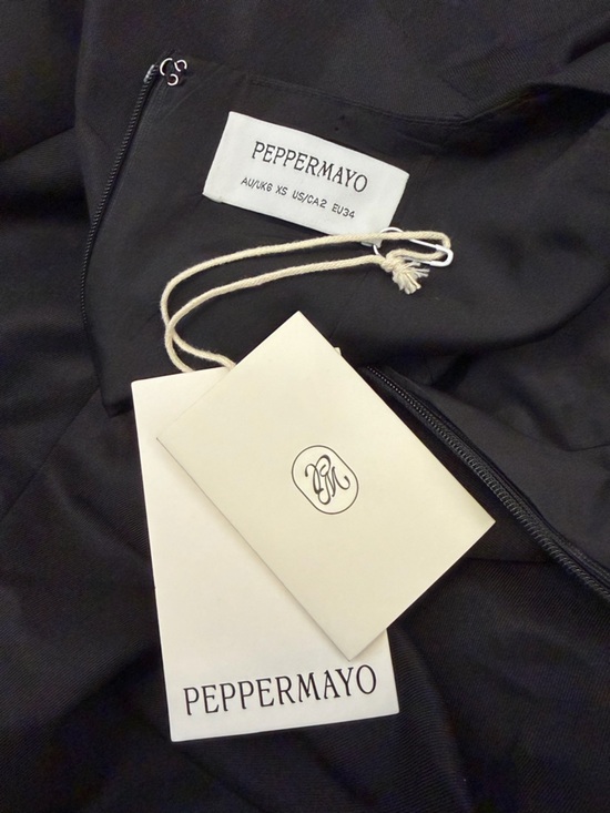 NWT PepperMayo Aretha Black Mini Dress with Gold Ring Straps - Picture 9 of 9